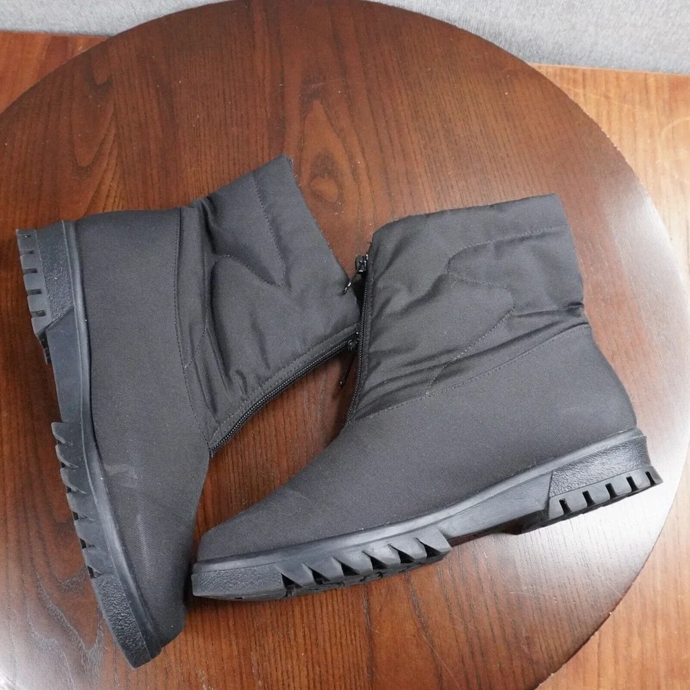 Toe Warmer Boots Women's‎ 7.5 M Black Waterproof Insulted Winter Snow Zip Front